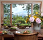 Exquisite views of the Tetons from the dining table